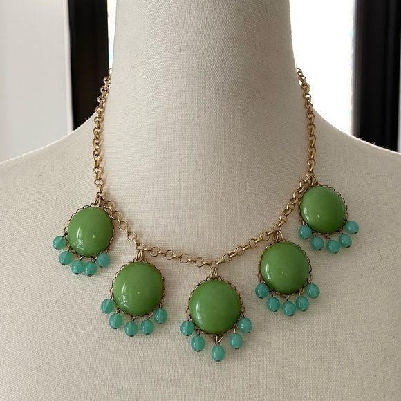 NWT David Aubrey Green Bubble Chain Statement Necklace (Original Packagi… - Picture 1 of 13